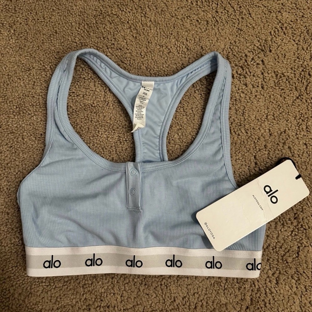 ALO Yoga Light Blue Racerback Sports Bra